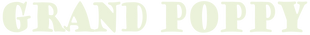 Orange 'GRAND POPPY' logo on a white background