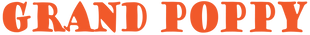 Orange 'GRAND POPPY' logo on a white background