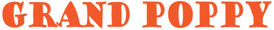 Orange 'GRAND POPPY' logo on a white background