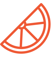 Orange slice icon in outline style on a white background